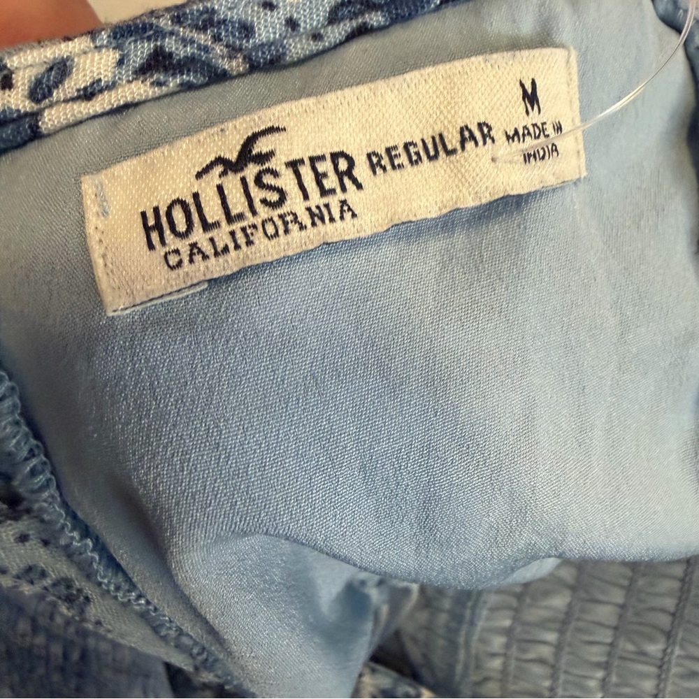 Hollister Ruffle Blue Paisley Midi Dress medium - Picture 5 of 7